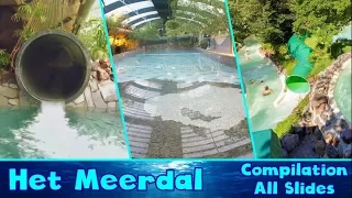 ALL WATER SLIDES at swimming pool Aqua Mundo at Centerparcs Het Meerdal, America [Compilation]
