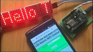 Controlling Max7219 8x8 Led matrix by Phone with Nodemcu WiFi