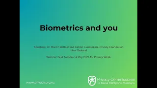 Biometrics and you