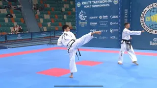 Men Pattern 1 Dan Quarterfinal (DPRK & KAZ) XXII ITF TAEKWON-DO WORLD CHAMPIONSHIPS. ASTANA 2023