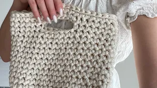 Mini BORSA UNCINETTO A MANO o TRACOLLA / handbag crochet / semplicissima