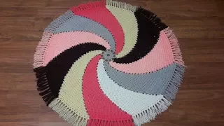 Разноцветный круглый коврик крючком. Вязание крючком 2021