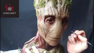Sculpting Groot - Guardians of the Galaxy, Infinity War - Timelapse sculpt and airbrush