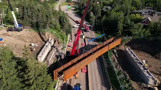 Stony Plain Road Bridge over Groat Road - Girder Install