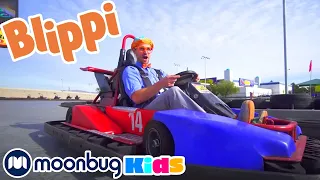 Super Fast Go Karts - Engines and Numbers with Blippi | Kids Cartoons Nursery Rhymes | Moonbug Kids