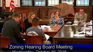 City of Reading Zoning Hearing Board Meeting  10-10-18