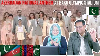 Azerbaijan National Anthem at Baku Olympic Stadium | Pakistani Reaction | Subtitles