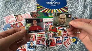 Topps UEFA Euro 2024 UNBOXING 10 packets, my album + RONALDO and ZIDANE topps parallel - 4K/60