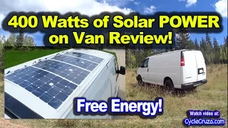 400 Watt Solar System Camper Van Review - Thin Solar Panels on Roof