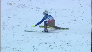 Johann Andre Forfang Skiflug WM Kulm 2016 240m - Fall ORF