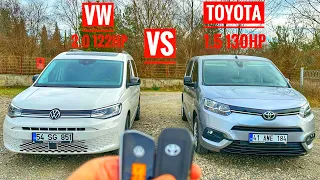 KİM KAZANDI? | VW CADDY VS TOYOTA PROACE CİTY| 122HP VS 130HP |HACİM VS BEYGİR|DSG VS EAT8|2.0-1.5