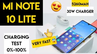 Mi note 10 lite charging test 30w charger 69mins full charge 😍