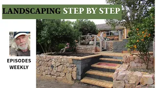 Step By Step Retaining Wall Build | Easy Diy | Natural Stone with Steps