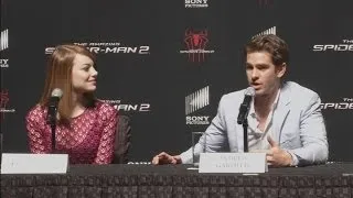 Emma Stone and Andrew Garfield at Amazing Spider-Man 2 Singapore presser