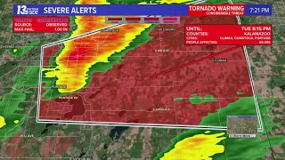 New tornado warning in place for same area of Kalamazoo County previously hit