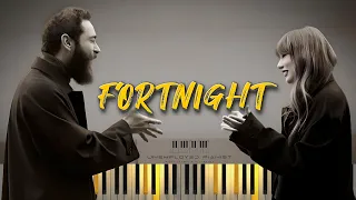 Taylor Swift & Post Malone - Fortnight (Piano cover | Tutorial | Karaoke)