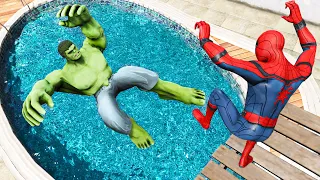 GTA 5 SPIDERMAN vs HULK Epic Ragdolls Ep.12 (Fails & Funny Moments)