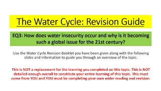 Edexcel A Level Geography - Water Cycle EQ3 Revision