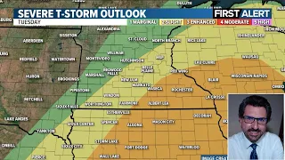 Severe storms and heavy rain possible through Tuesday