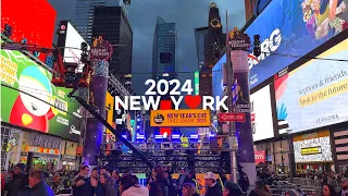 [4K]🇺🇸New York City🚕🗽: New Year's Eve Times Square preparations🧨🎆🎉/ Dec. 30 2023