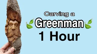 Carving a Whimsical Greenman in One Hour 🍃 FULL PROCESS!