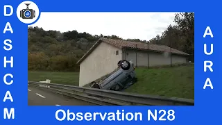 Dashcam France AURA - Observation N28 - ELLE ME RENTRE DEDANS ET FINIT SUR LE TOIT !