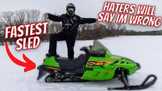 I BOUGHT THE FASTEST SNOWMOBILE IN THE WORLD 98 Arctic cat ZR 600