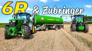 Let’s Drive John Deere 6R + Güllezubringer👊 | zum 7R 330 mit Tridem | Bauer Struck (Teil 1)