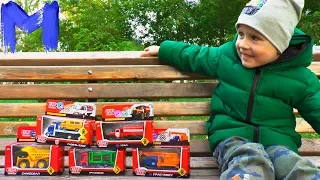 Cars. Truck. Truck. Gazelle.Crane.Ural - toys for boys unpacking Technopark for children