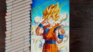 Drawing Goku Instant Transmission to King Kais Planet