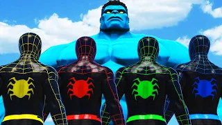 TEAM SPIDER-MAN MILES MORALES VS BLUE HULK - EPIC SUPERHEROES BATTLE