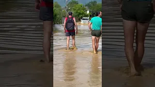 Алахадзы. Абхазия. Ливневые дожди затопили посёлок и смыло дороги.09.07.2023