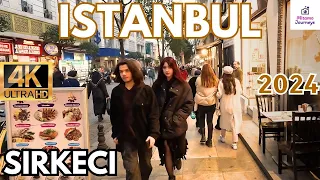 ISTANBUL | CITY CENTER SIRKECI DISTRICT | WALKING TOUR | UHD 4K 60FPS | JANUARY 2024