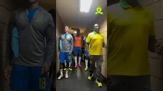 Sundowns Players singing before the game.. GWIJO