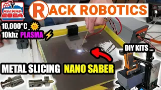 Nano LIGHT SABER Plasma cuts Alu, Steel, Titanium and more... Rack Robotics Wire EDM  @ RMRRF 2024.