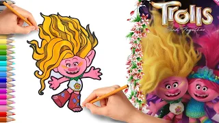 Cute Viva Troll drawing and coloring | Trolls Band Together