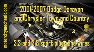 2001-2007 Dodge Caravan and Chrysler Town and Country 3.3 and 3.8 liter spark plug and wire removal