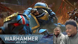 (Twins React) to WARHAMMER 40K The Death Of Space Marines Fight Scene (2023) 4K ULTRA HD REACTION