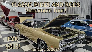 CLASSIC CARS FOR SALE !! Classic Rides and Rods Lot Walk - Showroom Tour muscle cars - classic cars