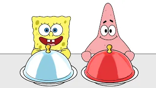 Ice food VS hot food Sponge Bob Animation mukbang