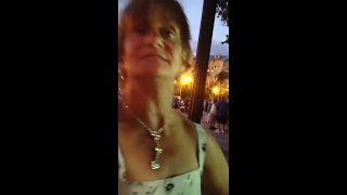 Crazy drunk lady hitting a ATM in Key west