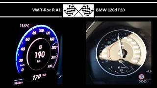 VW T-Roc R A1 VS. BMW 120d F20 - Acceleration 0-100km/h