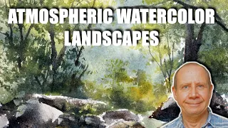 Atmospheric watercolor landscape painting. How to add atmosphere to your watercolour painting.