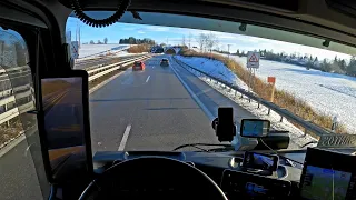 POV Driving New MB Actros 1848 in Germany in the beautiful State of Bayern.