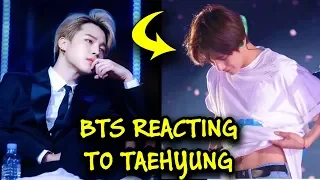 BTS reacting to V