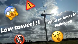 Standing underneath a low wind turbine! | Wind turbines in Falköping, Sweden | SG170, V90, V136, E82