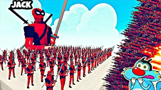 OGGY 100x DEADPOOL+ 1x DEADPOOL vs JACK EVERY SECRET UNIT GOD! | Totally Accurate Battle Simulator