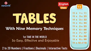 Multiplication Tables with 9 Memory Techniques (11, English, Fast)