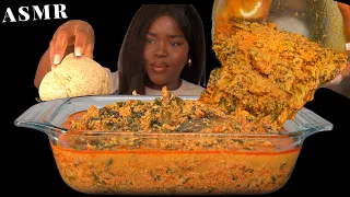 ASMR FUFU/EGUSI SOUP MUKBANG |Fried tilapia fish| NIGERIA FOOD| No Talking) Soft Messy Eating Sounds