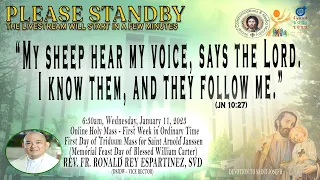 11 January 2023, 6:30am, Wednesday | Live Now Holy Mass at the Diocesan Shrine of Jesus #OnlineMass